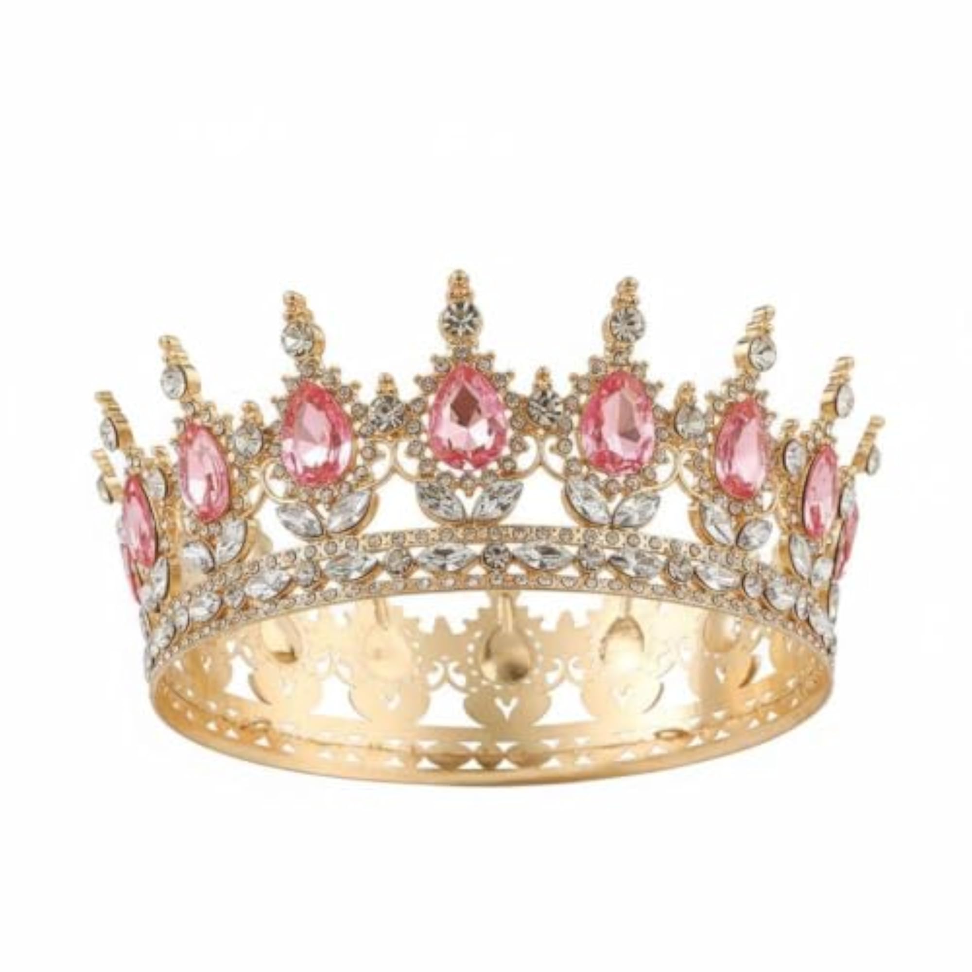 Rhinestone Crown Bridal Headpiece, Elegant Design